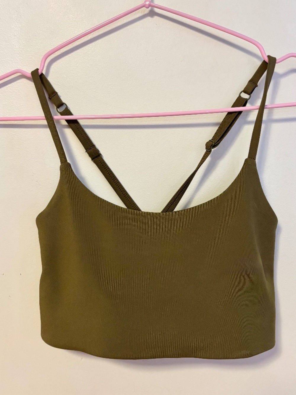 Girlfriend Collective Light Support Adjustable Sports Bra Olive Green Womens XS